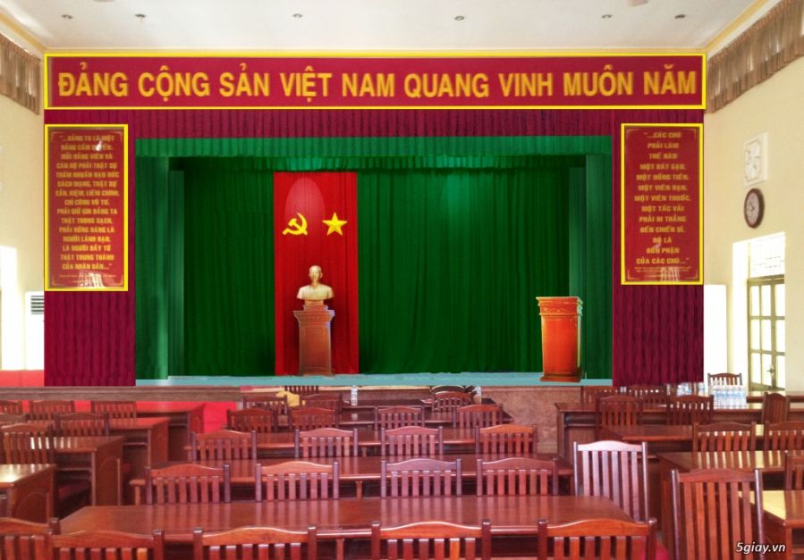 phông rèm hội trường họp đảng cộng sản